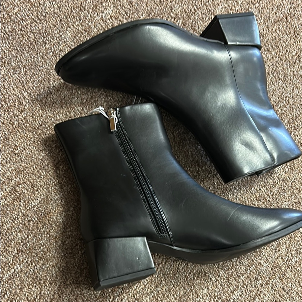 A New Day Black Ankle Booties with Block Heel